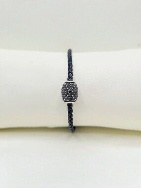 David Yurman Sea Urchin Ojime Station Bracelet w/ Black Diamond - Large - RARE